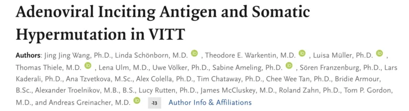 Zoltan Nagy: Antibody Response Can Shift from Recognizing the Adenoviral Protein to Targeting PF4 in Rare VITT Cases 1 Zoltan Nagy: Antibody Response Can Shift from Recognizing the Adenoviral Protein to Targeting PF4 in Rare VITT Cases