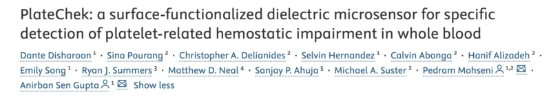 Anirban Sen Gupta: PlateChek Links Platelet Status to Hemostasis Outcomes in Whole Blood