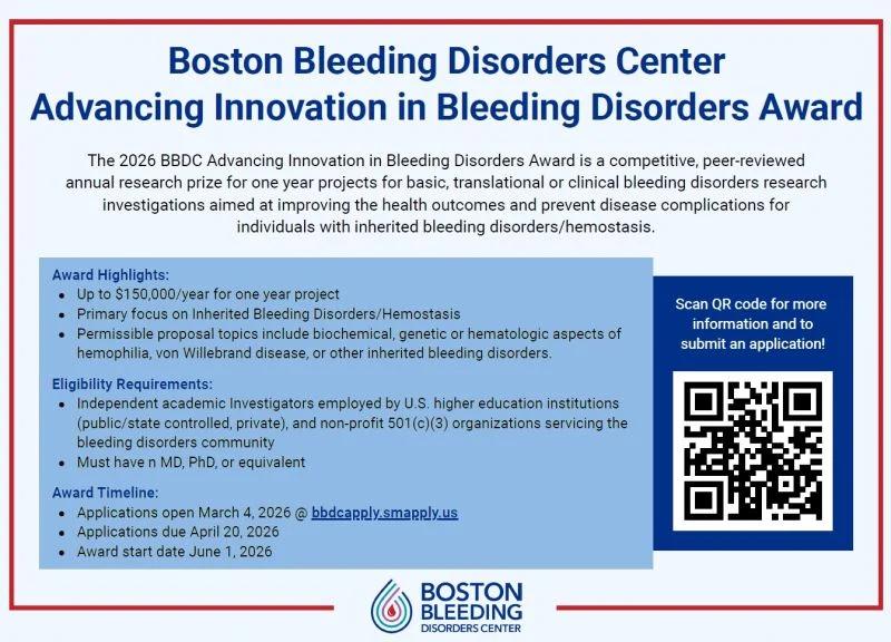 Nathan Connell: The Boston Bleeding Disorders Center Announces Its $150,000 Research Award Application
