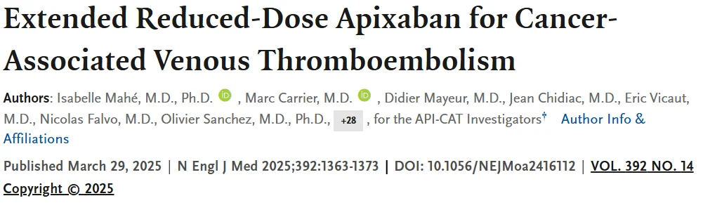 Isabelle Mahé: Reduced-Dose Apixaban Lowers Bleeding Risk in CAT Without Losing Efficacy