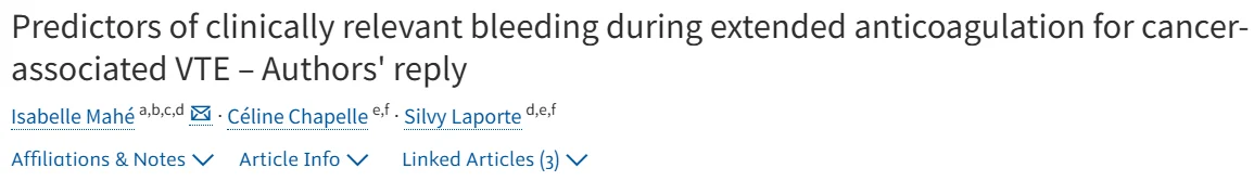 Isabelle Mahé: Reduced-Dose Apixaban Lowers Bleeding Risk in CAT Without Losing Efficacy