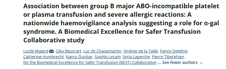ABO-Incompatible Transfusions and Severe Allergic Reactions - ISBT