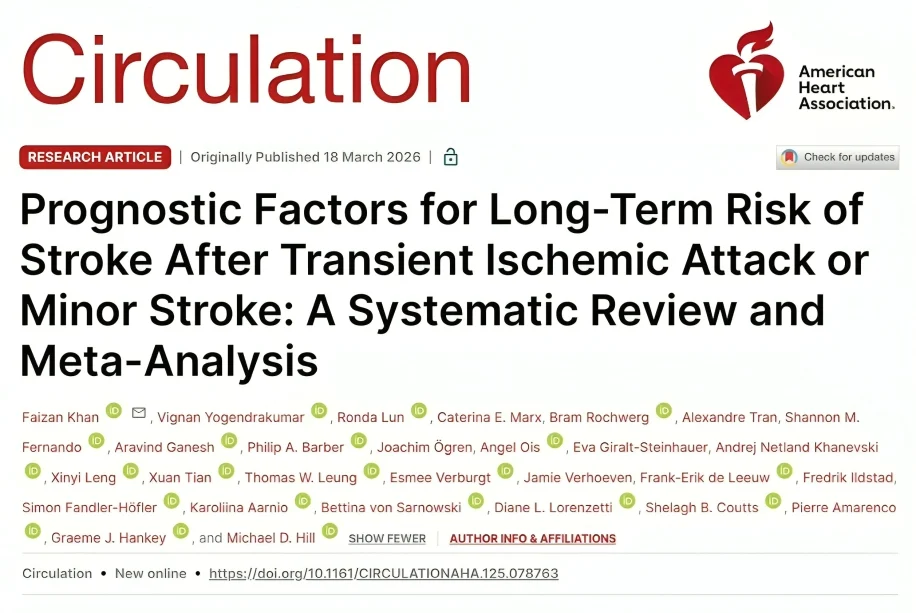 Faizan Khan: Key Findings on Long Term Stroke Risk After TIA and Minor Stroke