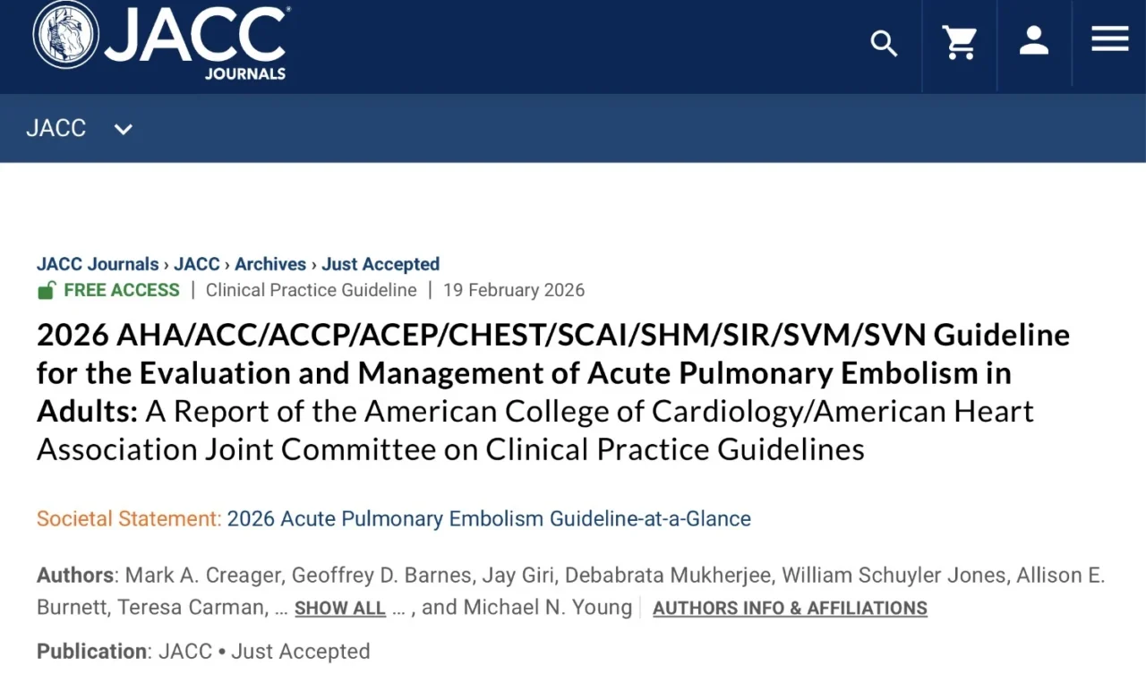 Mital Jhaveri: Key Updates in the 2026 Guideline on Acute Pulmonary Embolism in Adults