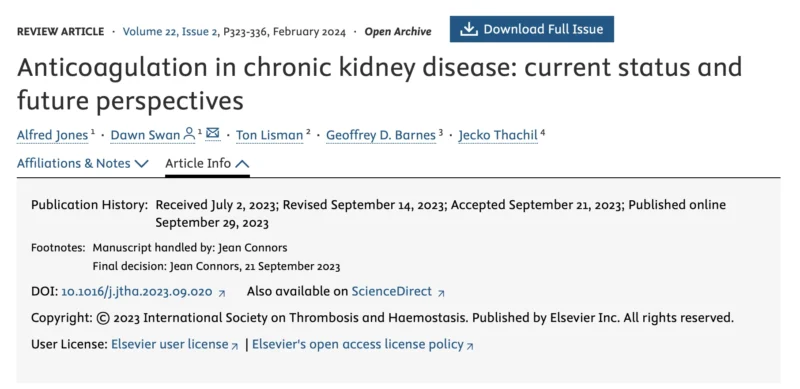 Jecko Thachil: Tackling the Balance Between Bleeding and Thrombosis in CKD 1 Jecko Thachil: Tackling the Balance Between Bleeding and Thrombosis in CKD