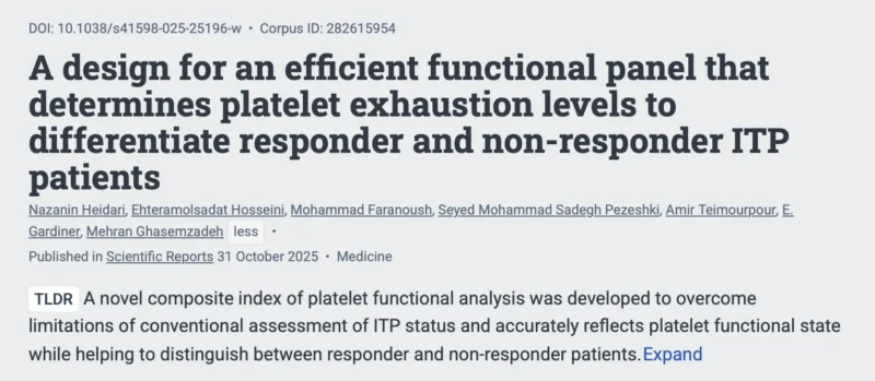 Mehran Ghasemzadeh: A Novel Panel Bridging Platelet Function and Clinical Presentation in Chronic ITP 1 Mehran Ghasemzadeh: A Novel Panel Bridging Platelet Function and Clinical Presentation in Chronic ITP