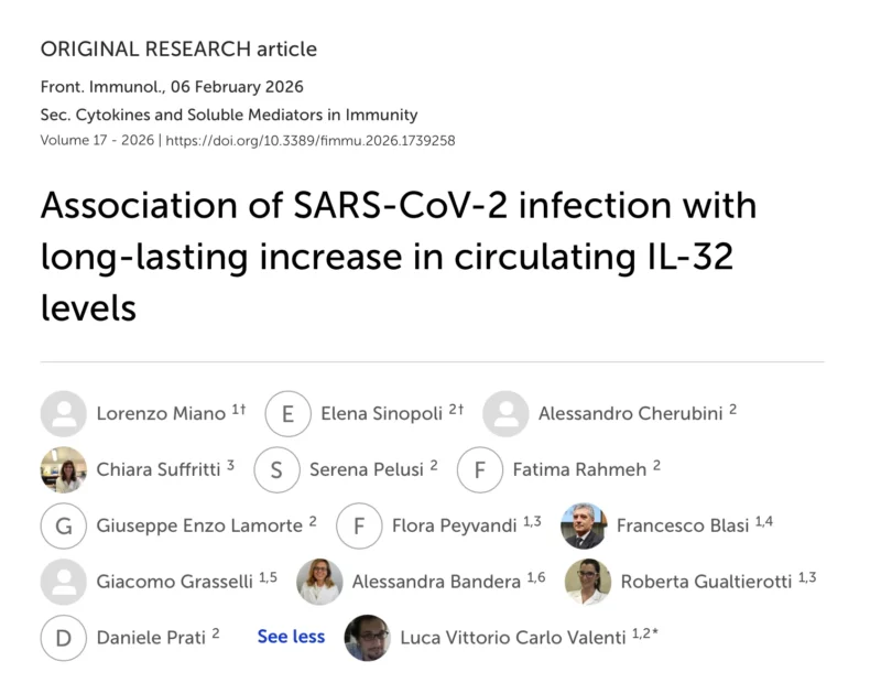 Naradja Wissmar: Raised IL-32 as a Hint to Long-Term Immune Activation Post-COVID 1 Naradja Wissmar: Raised IL-32 as a Hint to Long-Term Immune Activation Post-COVID