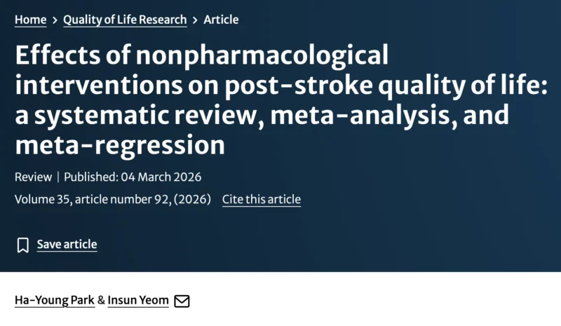 Leonardo Roever: The Role of Non-Pharmacological Interventions in Post-Stroke Quality of Life