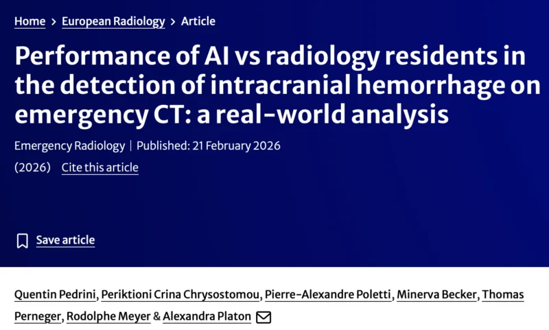 Crina Chrysostomou: Residents vs AI in the Detection of Intracranial Hemorrhage on Emergency CT