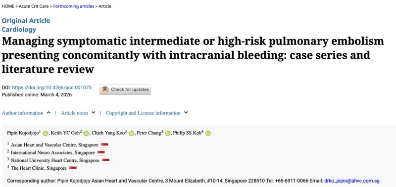 Pipin Kojodjojo: How to Treat a Combination of Pulmonary Embolism and an Active Intracranial Hemorrhage?