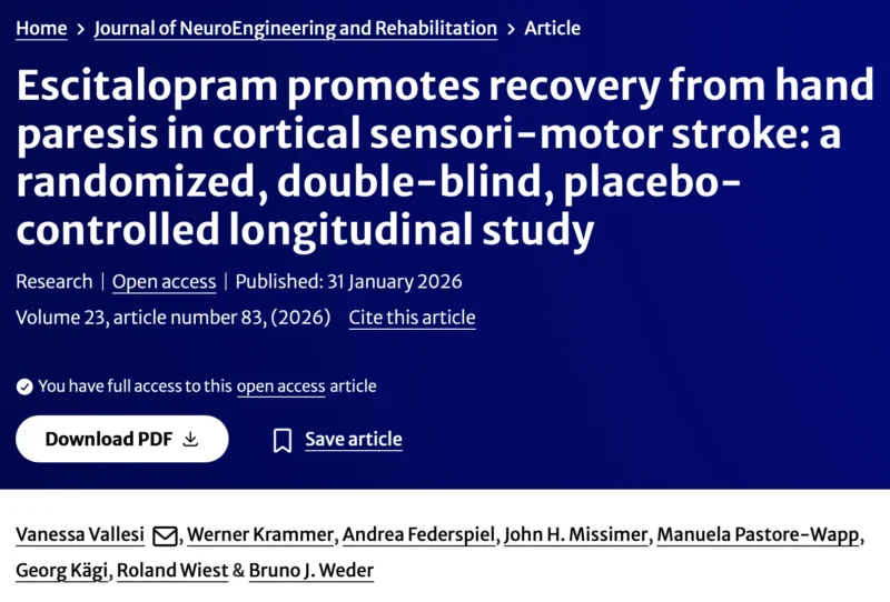 Werner Krammer: How Escitalopram Can Support Motor Recovery Post Cortical Sensori-Motor Stroke 1 Werner Krammer: How Escitalopram Can Support Motor Recovery Post Cortical Sensori-Motor Stroke
