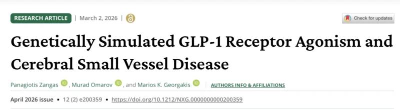 Marios Georgakis: GLP-1 Receptor Agonism as a Promising Approach for cSVD