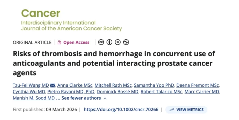 Tzu-Fei Wang: Reassuring Real-World Data for Clinicians to Guide Anticoagulation in Prostate Cancer