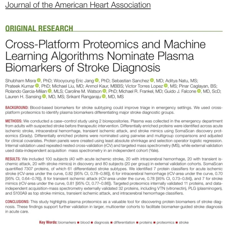 Shubham Misra: Proteomic Biomarkers for Acute Stroke Subtype Classification