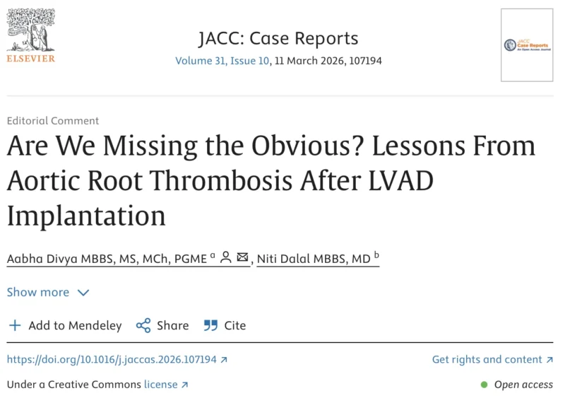 Aabha Divya: Aortic Root Thrombosis Is a Rare But Devastating Complication in LVAD 1 Aabha Divya: Aortic Root Thrombosis Is a Rare But Devastating Complication in LVAD