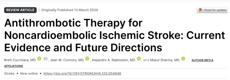 Ramy Abdelnaby: Exploring Advances in Antithrombotic Therapy for Noncardioembolic Ischemic Stroke 1 Ramy Abdelnaby: Exploring Advances in Antithrombotic Therapy for Noncardioembolic Ischemic Stroke