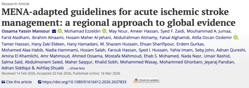 Ossama Mansour: Landmark MENA Guidelines for Acute Ischemic Stroke Management