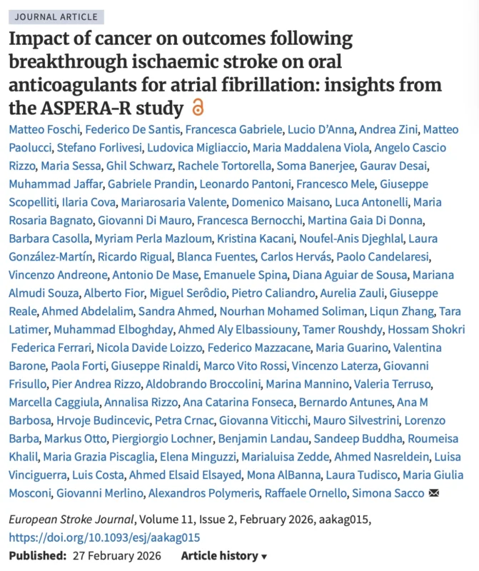 Matteo Foschi: Breaktrough Stroke on Oral Anticoaugulants for Atrial Fibrillation