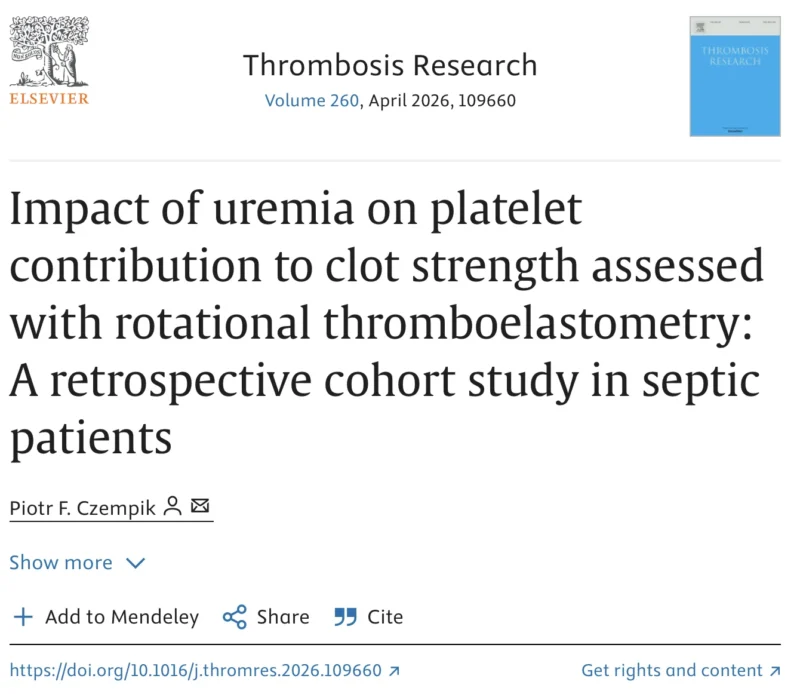 Piotr Czempik: Uremia’s Impact on Platelet Function and ICU Mortality in Sepsis 1 Piotr Czempik: Uremia’s Impact on Platelet Function and ICU Mortality in Sepsis