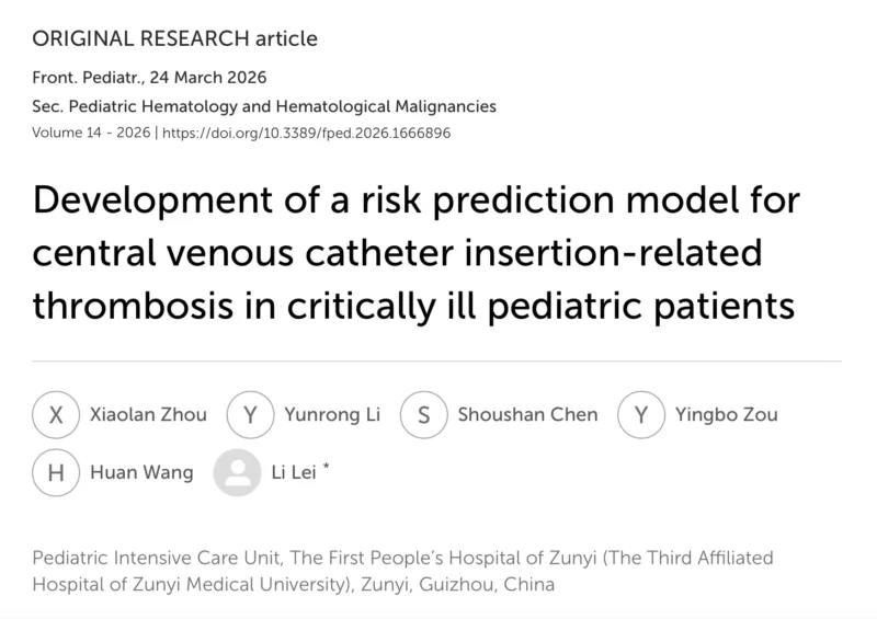 Rodrigo Assar: Thrombosis Risk Prediction in Pediatric Central Lines 1 Rodrigo Assar: Thrombosis Risk Prediction in Pediatric Central Lines