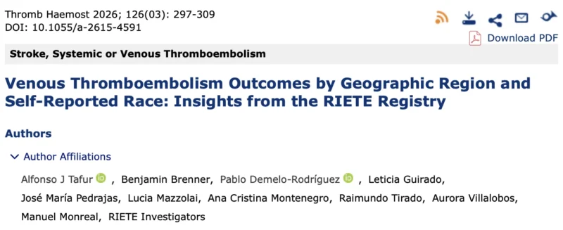 Alfonso J. Tafur: We Need to Rethink What Drives Disparities in Blood Clot Outcomes 1 Alfonso J. Tafur: We Need to Rethink What Drives Disparities in Blood Clot Outcomes