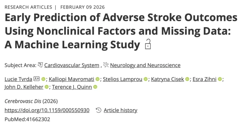 Lucie Tvrdá: Missing Data Could Themselves Be Used as Predictors of Stroke Outcomes