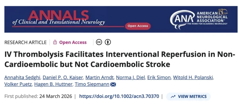 Timo Siepmann: Does Stroke Origin Change How IV Thrombolysis Helps During Thrombectomy?