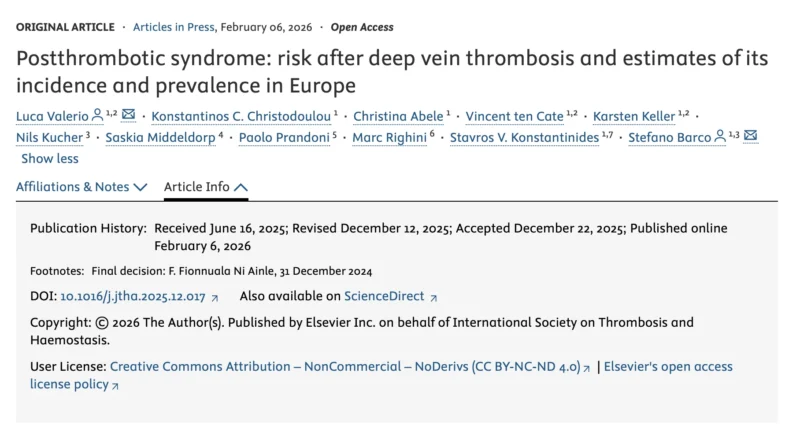 A Call for Targeted Prevention of Postthrombotic Syndrome in Europe - JTH