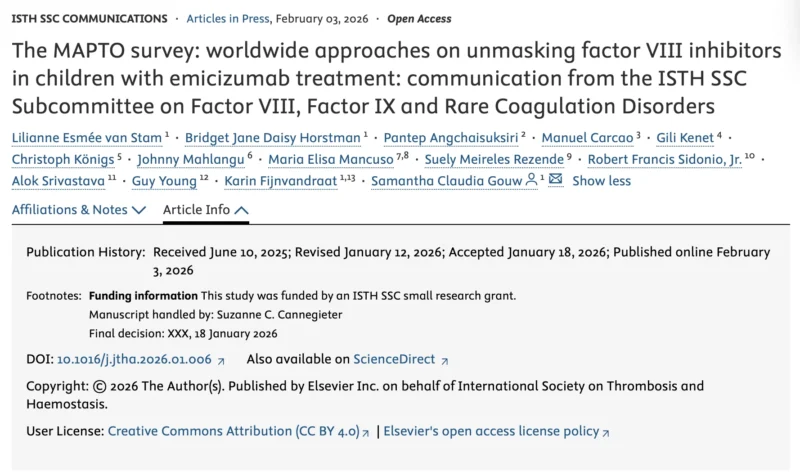 MAPTO Survey Reveals Global Variability in Managing FVIII Inhibitors in Children on Emicizumab - JTH 1 MAPTO Survey Reveals Global Variability in Managing FVIII Inhibitors in Children on Emicizumab - JTH