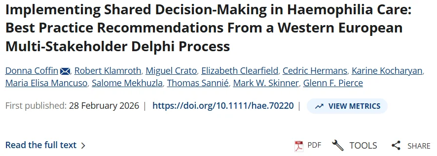 Heghine Khachatryan: Best-Practice Recommendations for Implementing Shared Decision-Making in Hemophilia Care