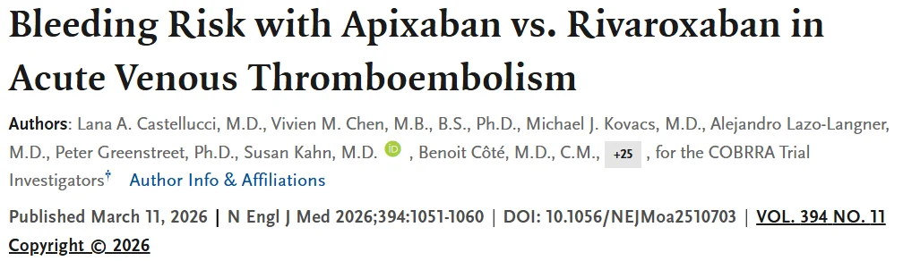 Michael Makris: Lower Bleeding Risk With Apixaban vs Rivaroxaban in Acute Venous Thrombosis