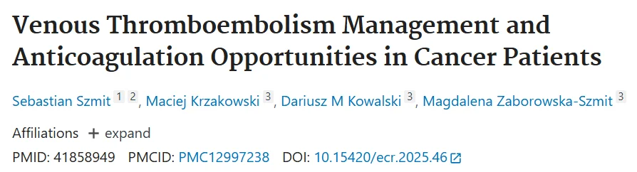 Sebastian Szmit: Latest Insights into VTE Management in Cancer Patients