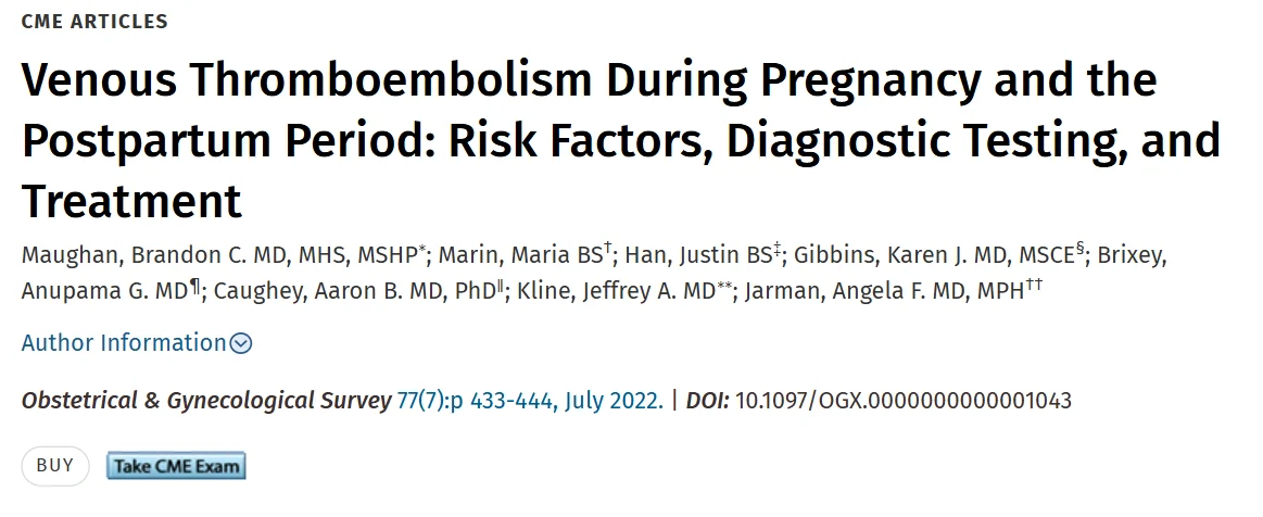 María Florencia Giannini: Diagnosis and Management of VTE in Pregnancy and Postpartum 1 María Florencia Giannini