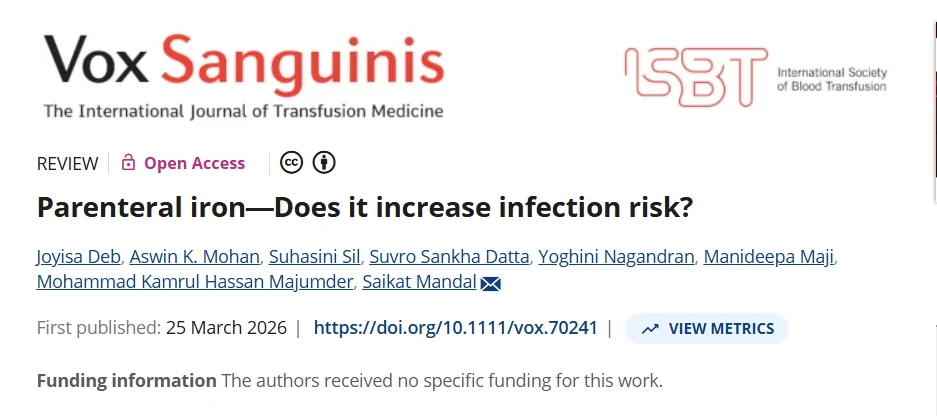 Joyisa Deb: Does Parenteral Iron Increase Infection Risk? 1 Joyisa Deb