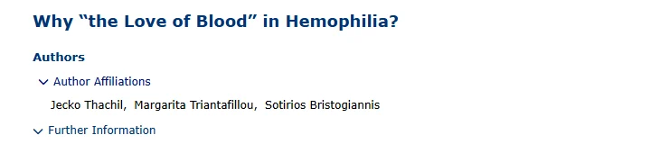 Jecko Thachil: Exploring the Origins and Meaning of the Term Hemophilia 1 Jecko Thachil: Exploring the Origins and Meaning of the Term Hemophilia