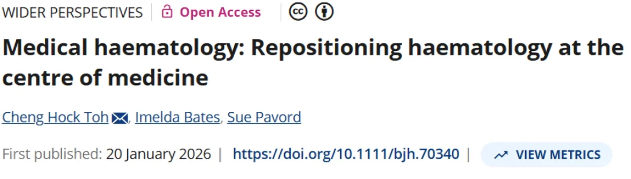 Cheng-Hock Toh։ The Unrecognised Central Role of Hematology in Healthcare Design 1 Cheng-Hock Toh։ The Unrecognised Central Role of Hematology in Healthcare Design