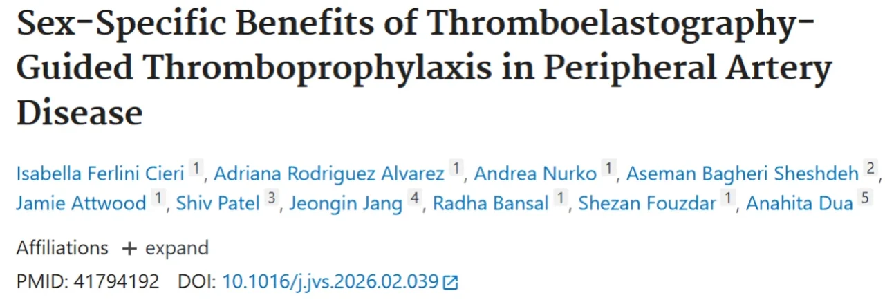 Isabella Faria: Benefits Of Thromboelastography-Guided Thromboprophylaxis In Women With Peripheral Arterial Disease