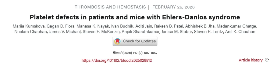 Mariia Kumskova։ New Insights Into Platelet Dysfunction in Ehlers-Danlos Syndrome 1 Mariia Kumskova։ New Insights Into Platelet Dysfunction in Ehlers-Danlos Syndrome