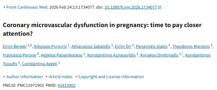 Francesco Perone: Current Evidence on Coronary Microvascular Dysfunction in Pregnancy