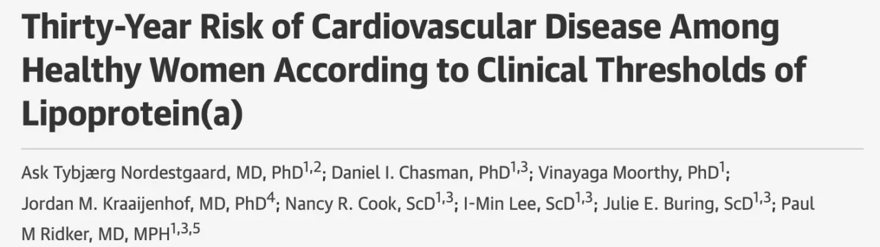 Abhilasha Singh: Lp(a) as a Long-Term Cardiovascular Risk Signal in Healthy Women 1 Abhilasha Singh: Lp(a) as a Long-Term Cardiovascular Risk Signal in Healthy Women