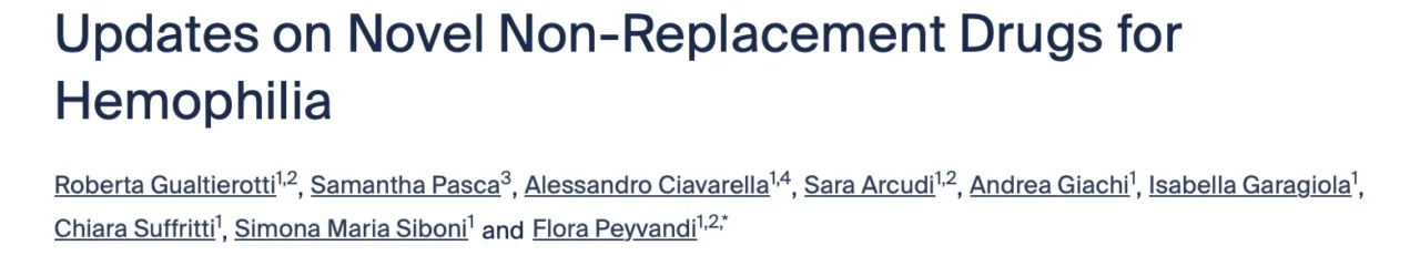 Roberta Gualtierotti: High Engagement for Research on Non-Replacement Therapies in Hemophilia