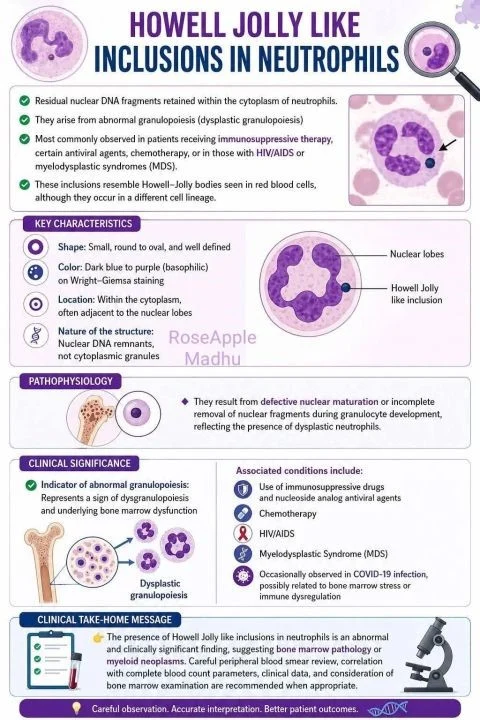 Noor Ahmed Mirwani։ Howell Jolly Like Inclusions in Neutrophils