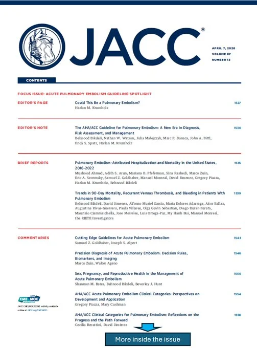 Behnood Bikdeli: A Landmark JACC Journals Issue on Pulmonary Embolism