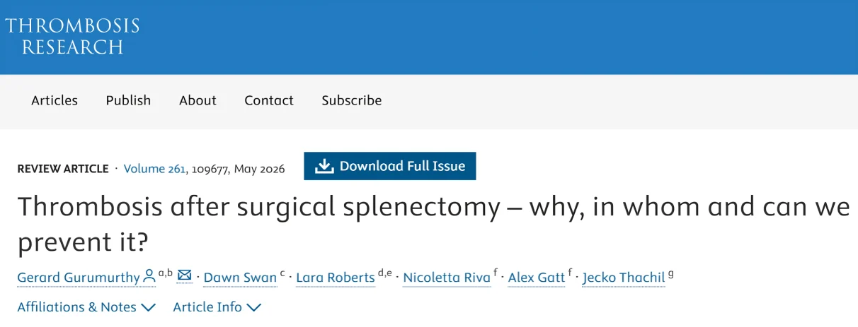 Jecko Thachil: Why Splenectomy Increases Thrombosis Risk and How We Can Prevent It