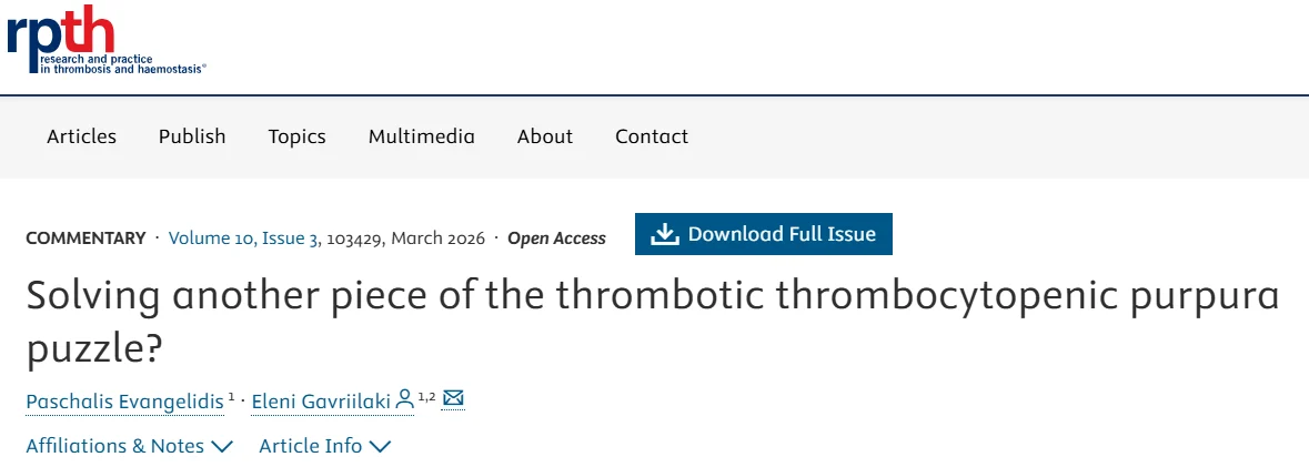 Paschalis Evangelidis: A New Way to Treat iTTP by Targeting the Autoimmune Process