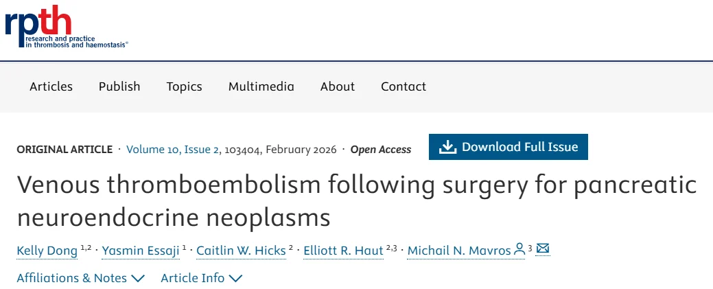 Are We Underestimating VTE After PanNET Surgery? - RPTH Journal