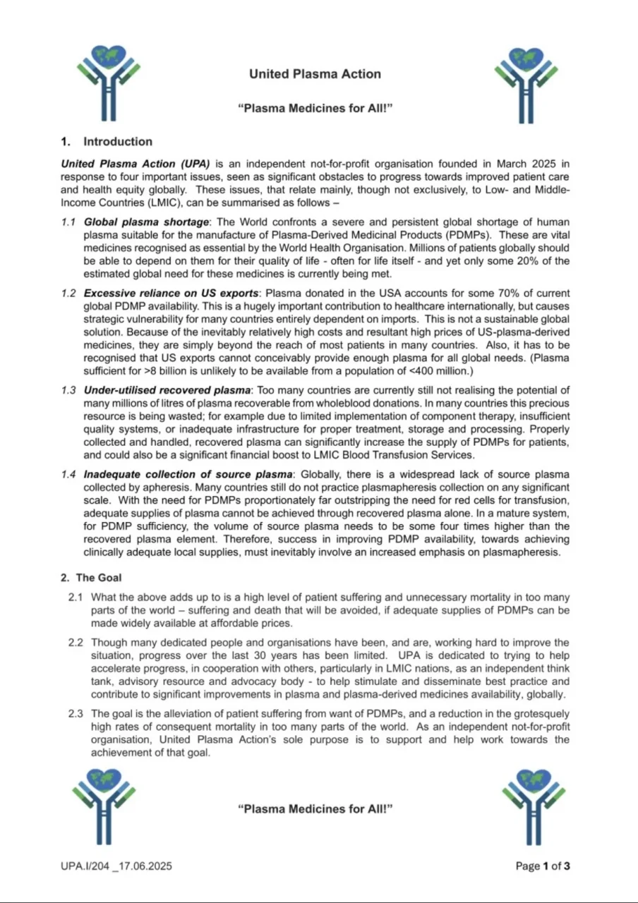 David McIntosh: Plasma Medicines for All with United Plasma Action