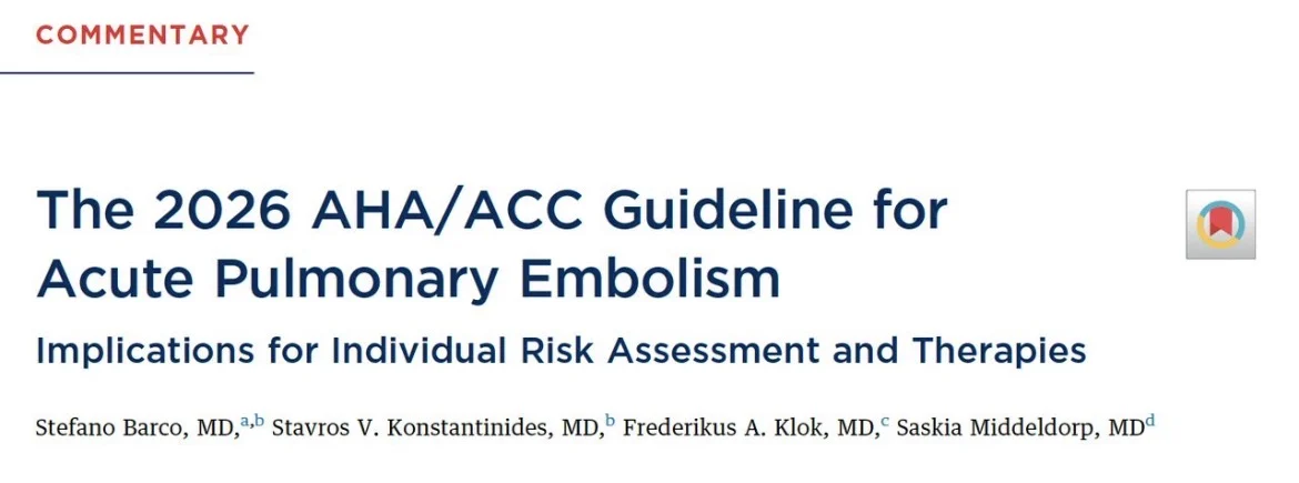 Saskia Middeldorp: Key Takeaways from the 2026 ACC/AHA Guideline on Acute PE 1 Saskia Middeldorp