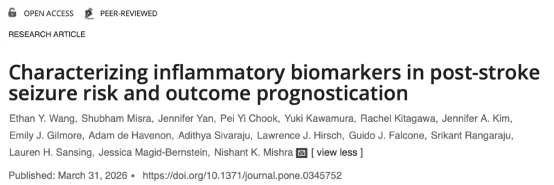 Shubham Misra: CCL2 As a Potential Biomaker for Post-Stroke Seizures, Epileptiform Discharges and Mortality