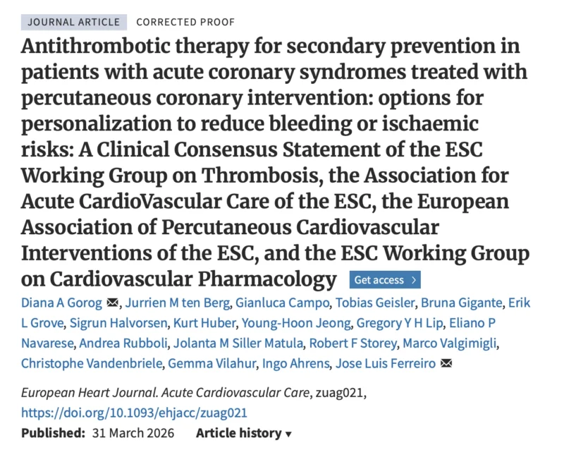 Dario Bongiovanni: ESC Working Group on Thrombosis Consensus Document Is Now Live